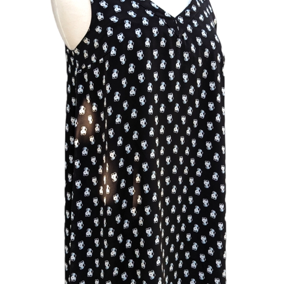 Ann Taylor LOFT Black Floral Print Sleeveless V-Neck Dress X-Small XS - Picture 3 of 6